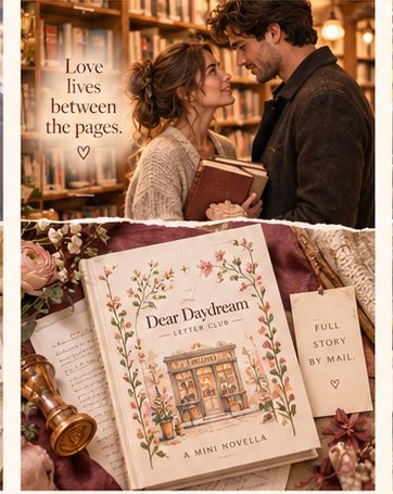 A story letter beside a couple in a bookstore